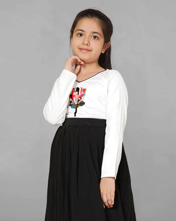 Black_Knee_Length_Crinkle_Dress_For_Girls