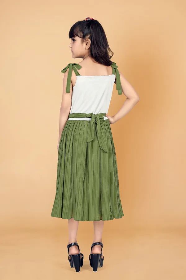 Olive_Lycra_Georgette_Knee_Length_Dresses_For_Girls