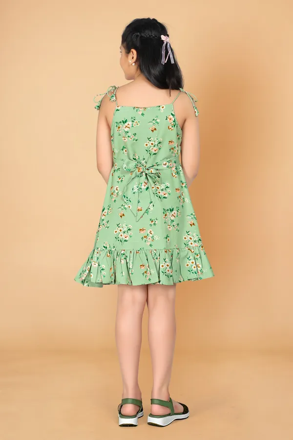 Light_Green_Poly_Rayon_Above_Knee_Length_Dresses_For_Girls