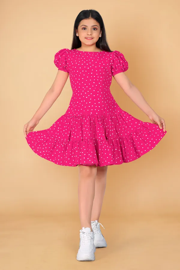 Pink_Polyester_Blend_Above_Knee_Length_Ruffle_Dresses_For_Girls