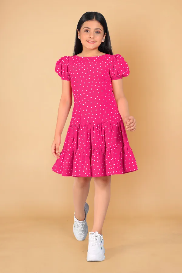 Pink_Polyester_Blend_Above_Knee_Length_Ruffle_Dresses_For_Girls