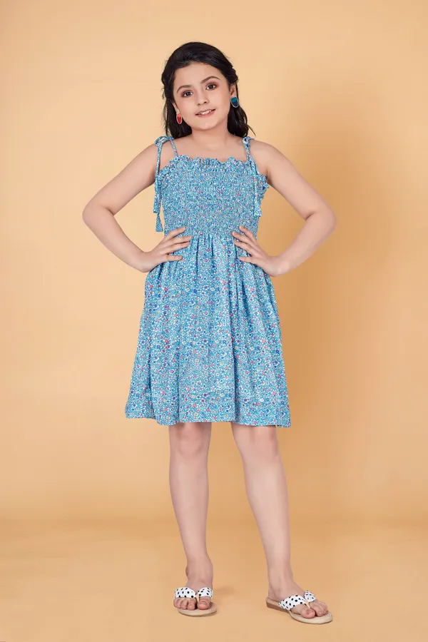 Sky_Blue_Georgette_Above_Knee_Length_Smoke_Pattern_Dresses_For_Girls