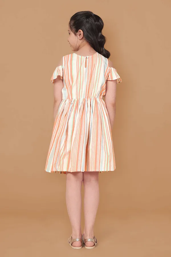 Multicolor_Striped_Cotton_Dress_For_Girls