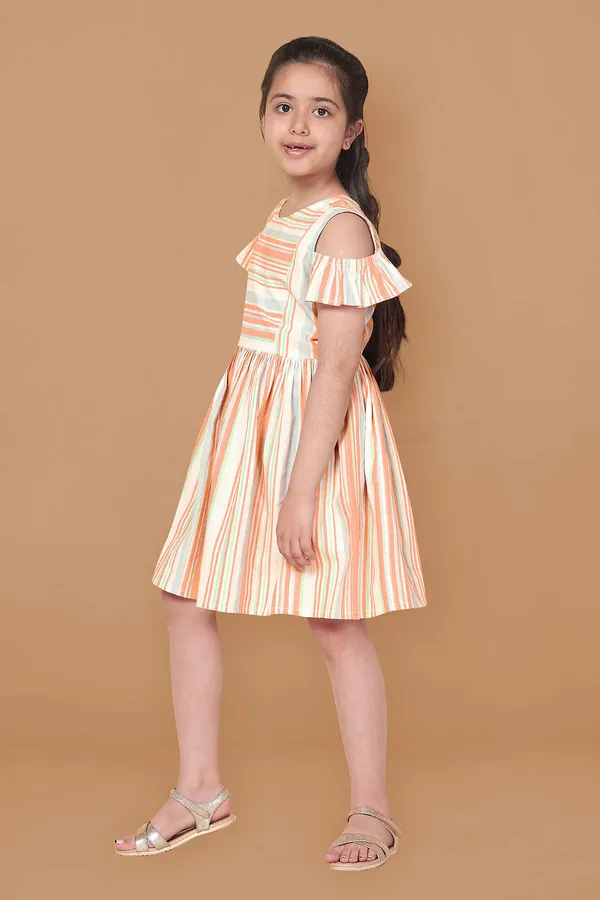 Multicolor_Striped_Cotton_Dress_For_Girls