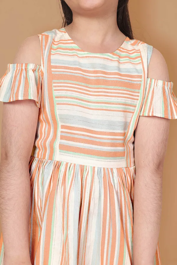 Multicolor_Striped_Cotton_Dress_For_Girls