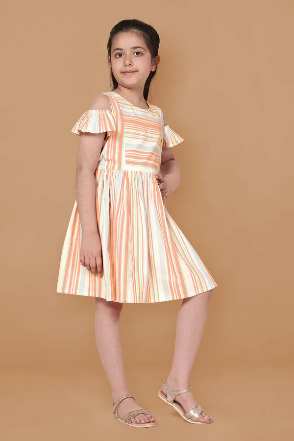 Multicolor_Striped_Cotton_Dress_For_Girls