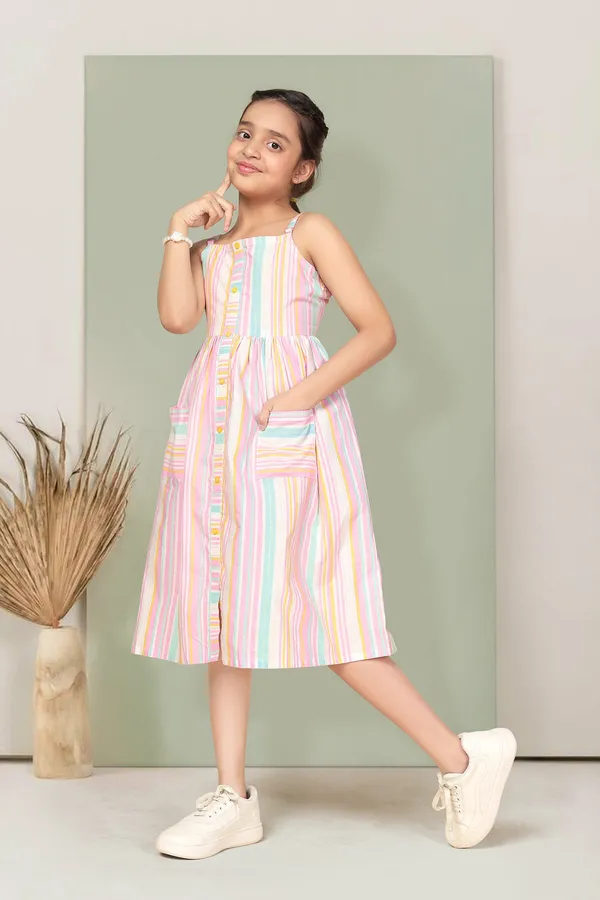 Multicolor_Cotton_A-Line_Dress_For_Girls