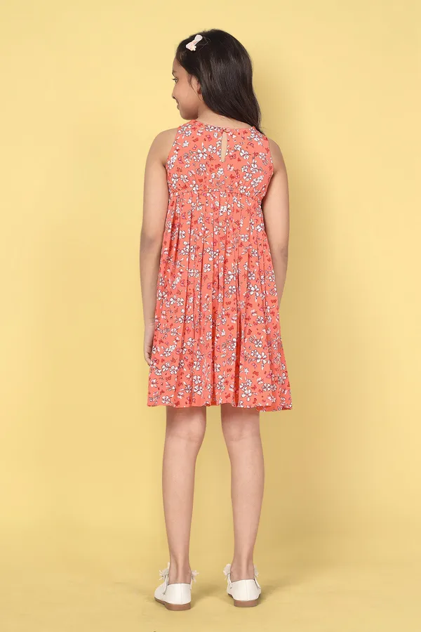 Orange_Peter_Pan_Collar_Orange_Floral_Dress_For_Girls