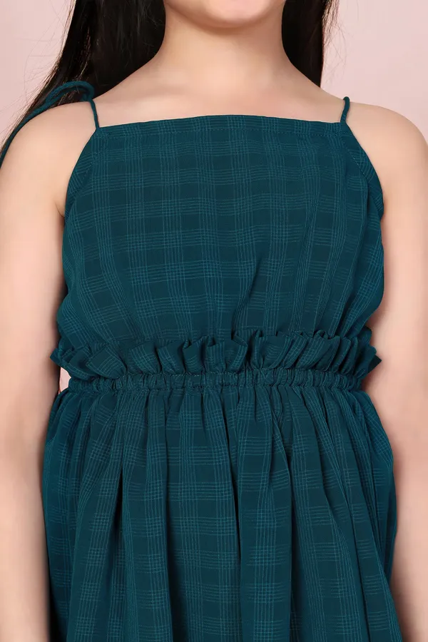 Teal_Blue_Checked_Fit_And_Flare_Dress_For_Girls