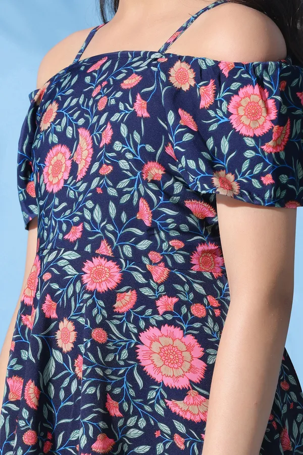 Navy_Blue_Crepe_Floral_Printed_Fit_And_Flare_Knee_Length_Dress_For_Girls