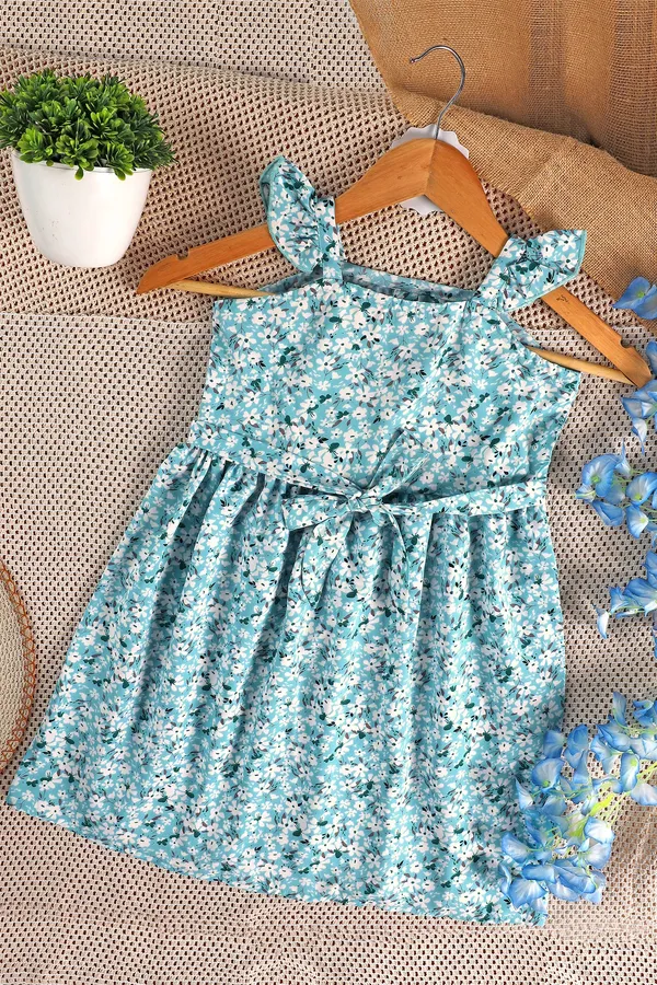 Blue_Fit_And_Flared_Floral_Printed_Above_Knee_Length_Dress_For_Girls