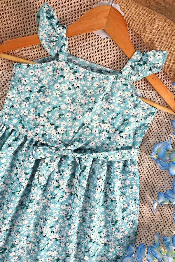 Blue_Fit_And_Flared_Floral_Printed_Above_Knee_Length_Dress_For_Girls