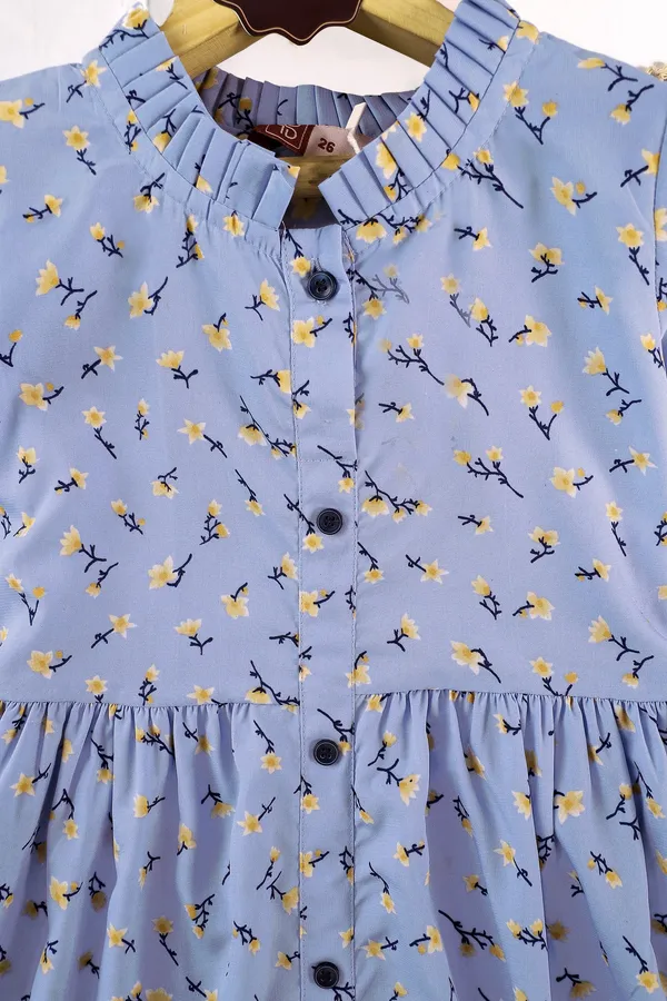 Powder_Blue_A-Line_Floral_Printed_Above_Knee_Length_Dress_For_Girls