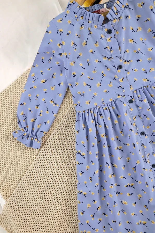 Powder_Blue_A-Line_Floral_Printed_Above_Knee_Length_Dress_For_Girls