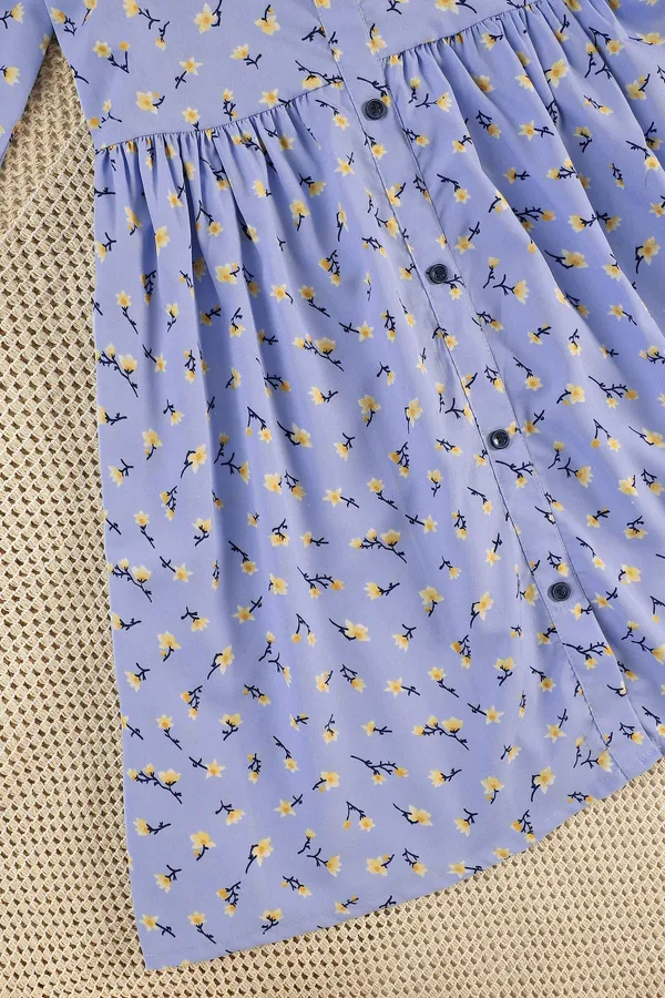 Powder_Blue_A-Line_Floral_Printed_Above_Knee_Length_Dress_For_Girls