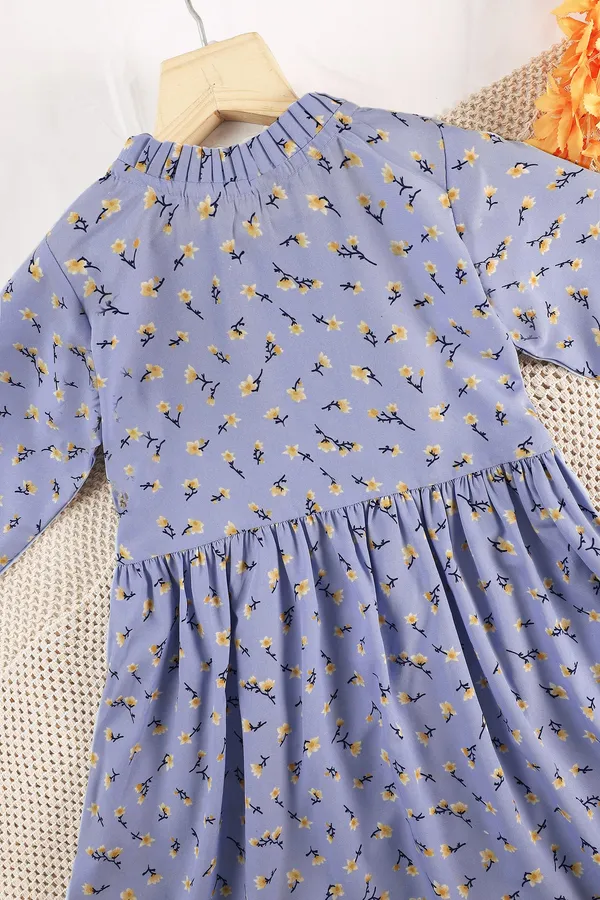 Powder_Blue_A-Line_Floral_Printed_Above_Knee_Length_Dress_For_Girls