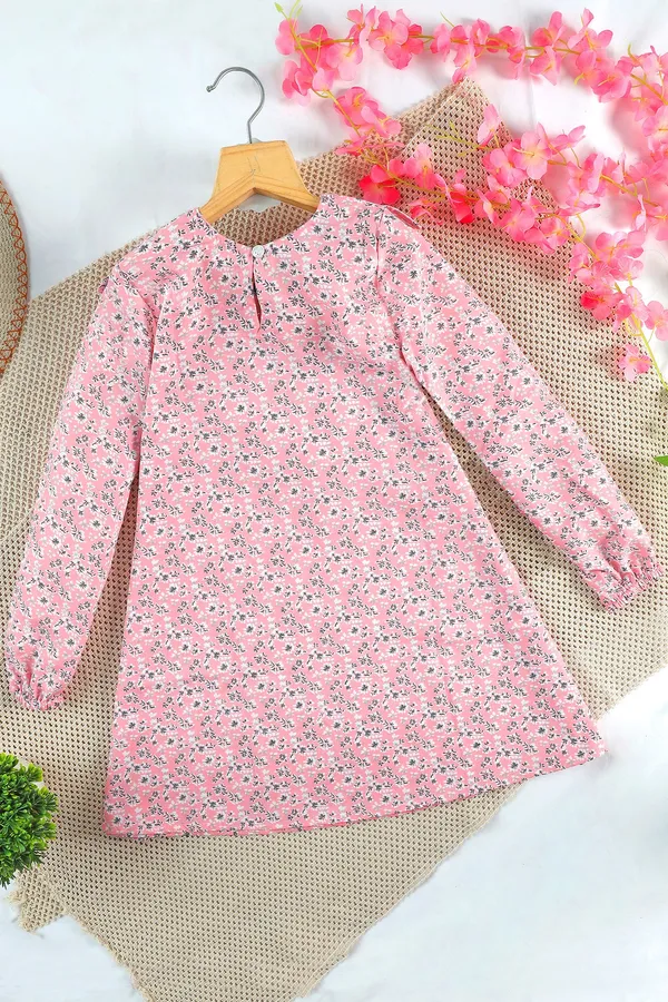 Light_Baby_Pink_Shift_Floral_Printed_Above_Knee_Length_Dress_For_Girls