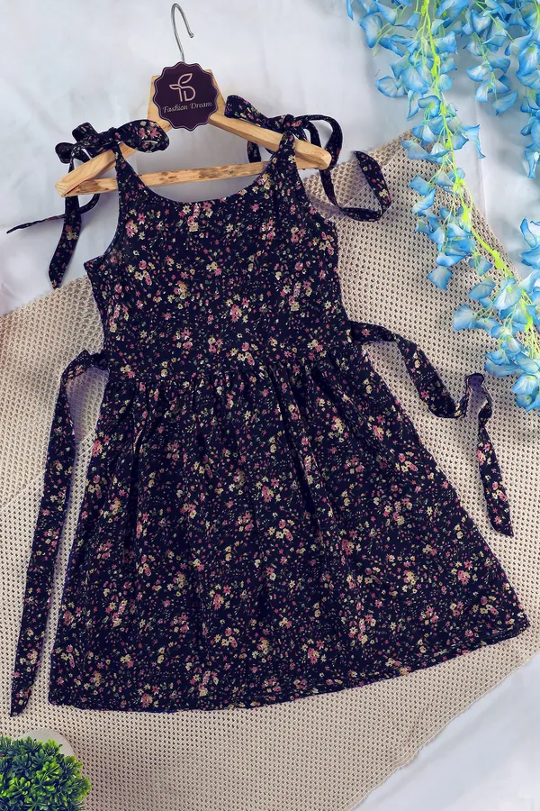Navy_Blue_Fit_And_Flare_Floral_Printed_Above_Knee_Length_Dress_For_Girls
