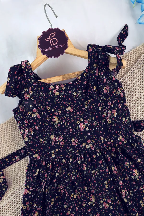 Navy_Blue_Fit_And_Flare_Floral_Printed_Above_Knee_Length_Dress_For_Girls
