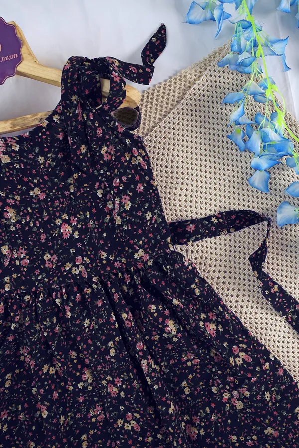 Navy_Blue_Fit_And_Flare_Floral_Printed_Above_Knee_Length_Dress_For_Girls