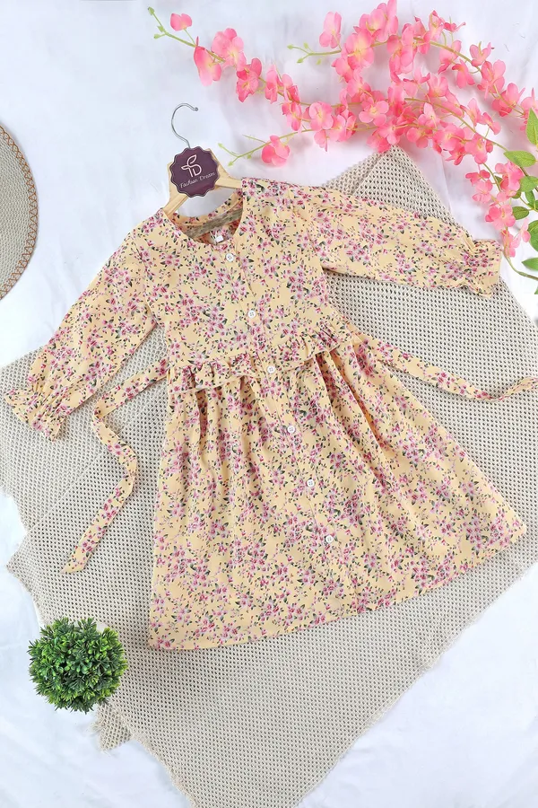 Yellow_Fit_And_Flare_Floral_Printed_Above_Knee_Length_Dress_For_Girls