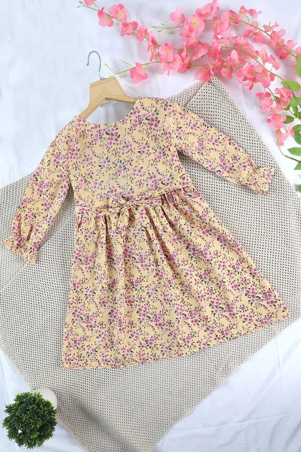 Yellow_Fit_And_Flare_Floral_Printed_Above_Knee_Length_Dress_For_Girls