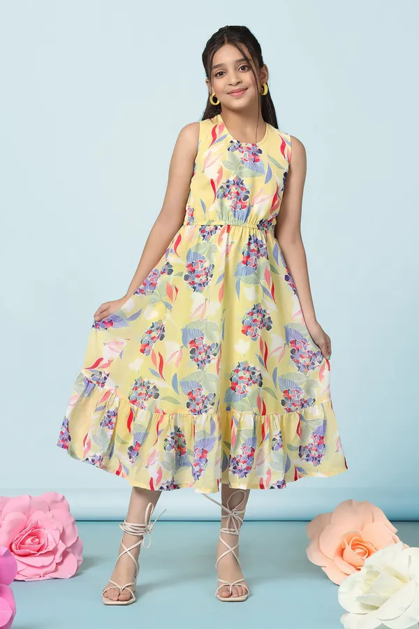 Yellow_Georgette_All-Over_Printed_Fit_And_Flare_Calf_Length_Dress_For_Girls