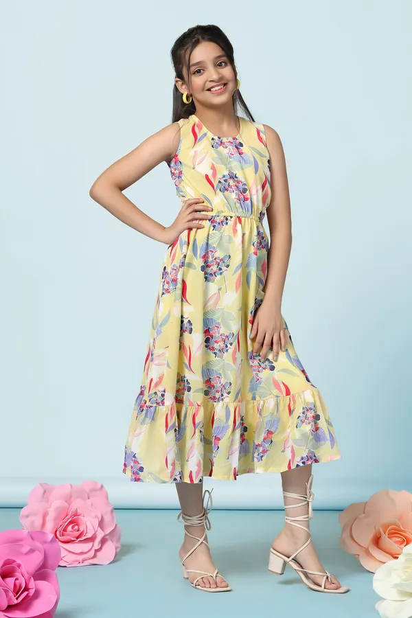 Yellow_Georgette_All-Over_Printed_Fit_And_Flare_Calf_Length_Dress_For_Girls