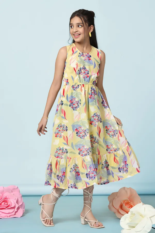 Yellow_Georgette_All-Over_Printed_Fit_And_Flare_Calf_Length_Dress_For_Girls
