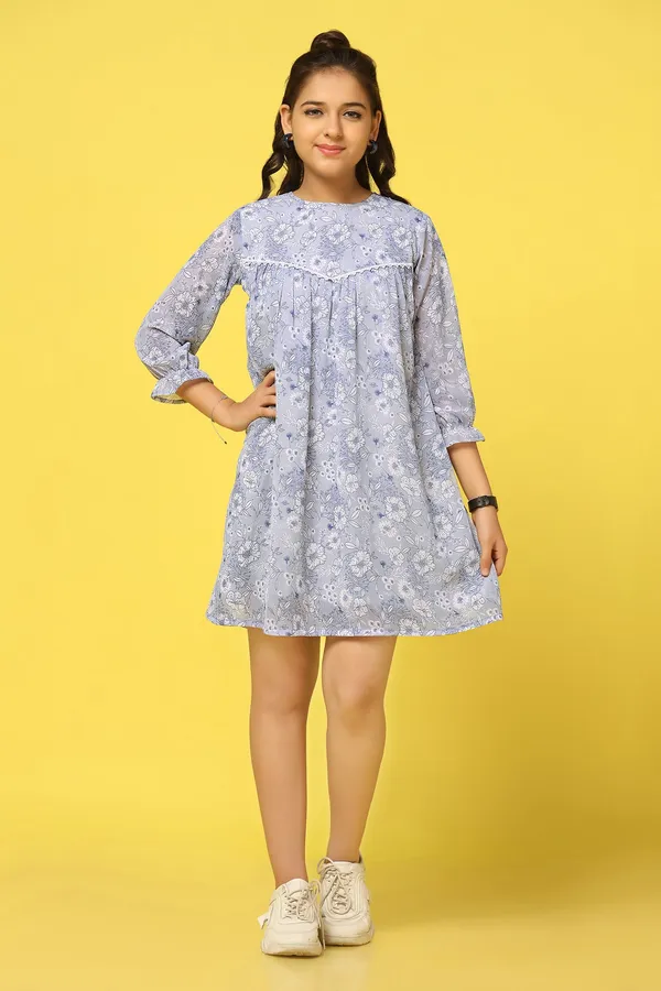 Light_Grey_Chiffon_Fit_And_Flare_Floral_Print_Dress_For_Girls