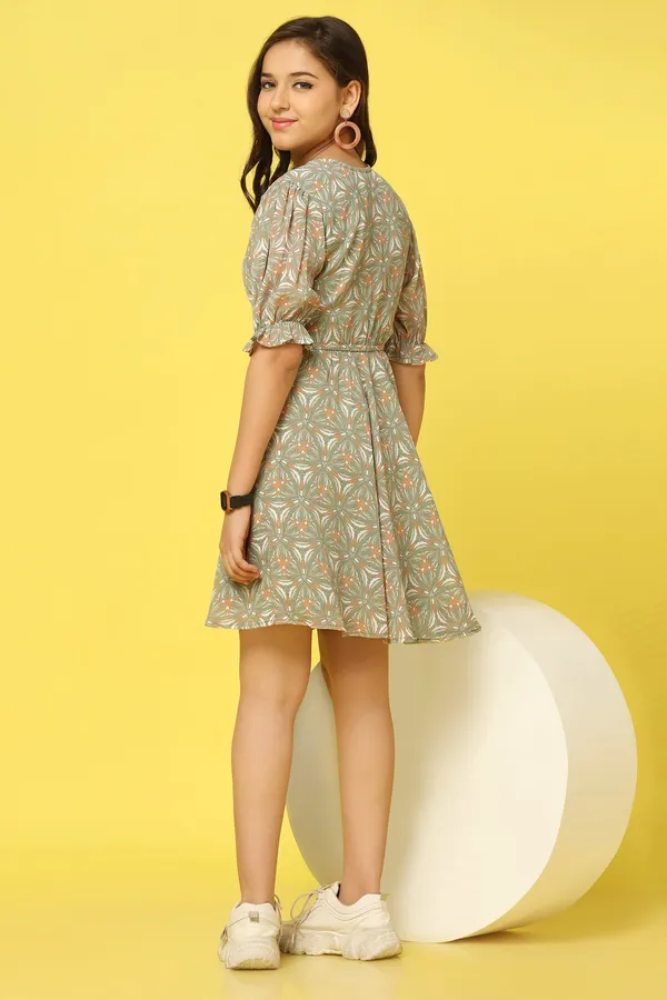 Pista_Chiffon_Fit_And_Flare_All-Over_Print_Dress_For_Girls