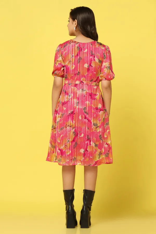 Pink_Georgette_All_Over_Printed_Knee_Length_Dress_For_Girls
