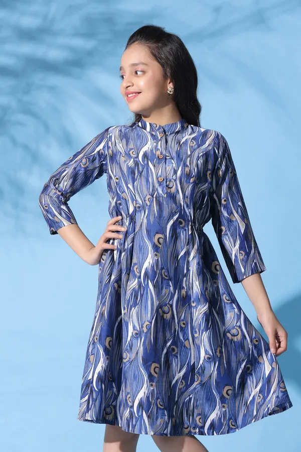 Blue_Muslin_Abstract_Printed_A-Line_Knee_Length_Dress_For_Girls