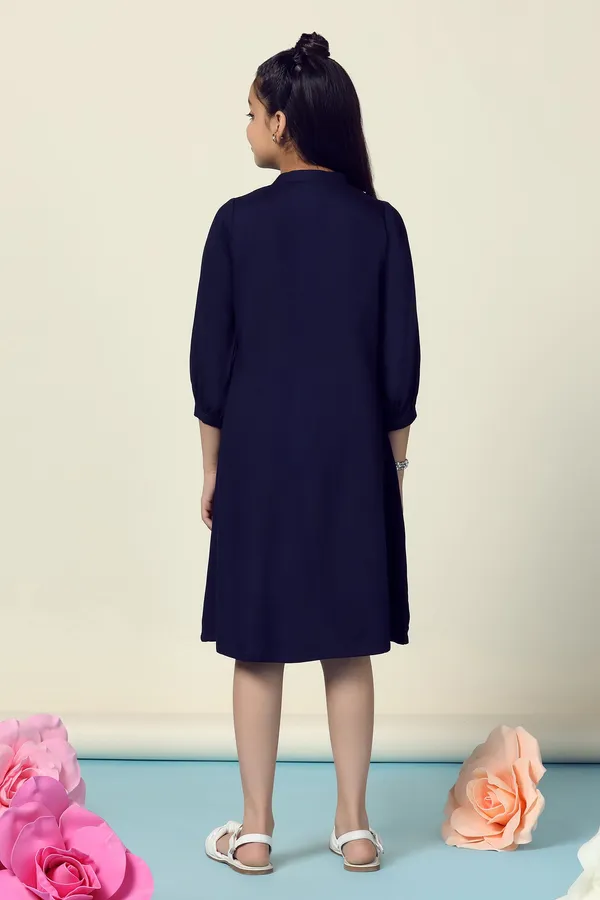 Navy_Blue_Rayon_Embroidered_Fit_And_Flare_Knee_Length_Dress_For_Girls