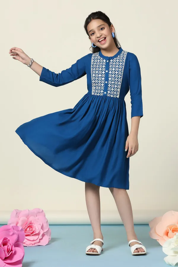 Rama_Rayon_Embroidered_Printed_Fit_And_Flare_Knee_Length_Dress_For_Girls