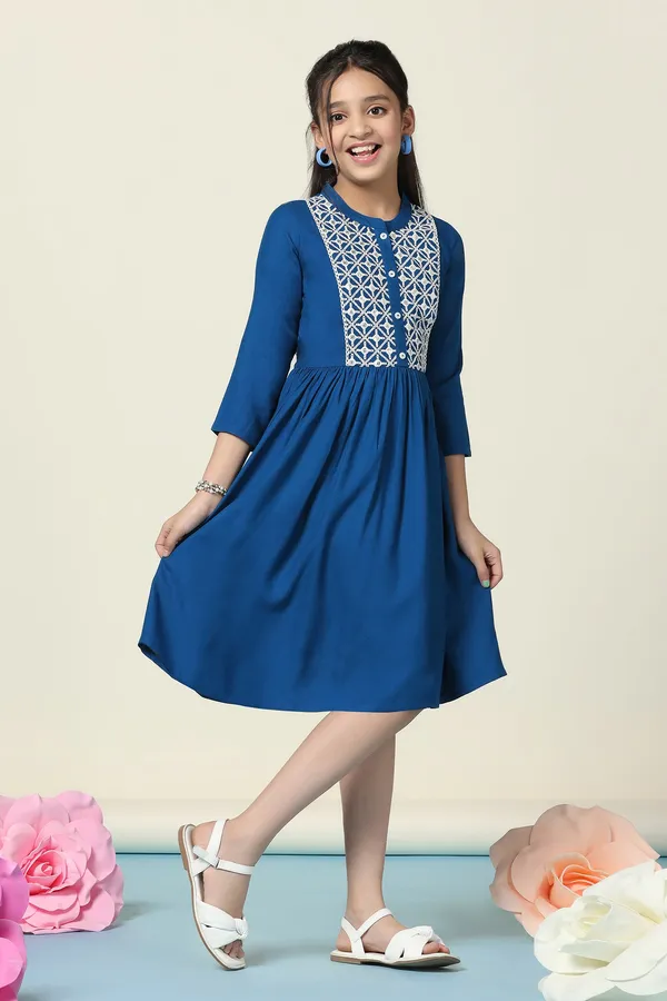 Rama_Rayon_Embroidered_Printed_Fit_And_Flare_Knee_Length_Dress_For_Girls