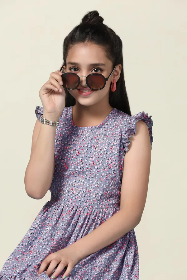 Grey_Bsy_Floral_Printed_Tiered_Knee_Length_Dress_For_Girls