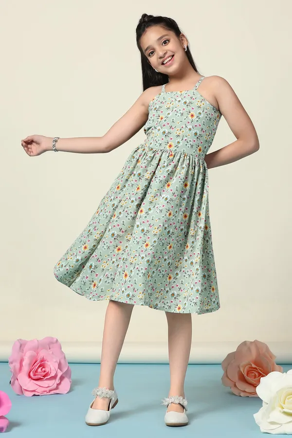 Pista_Lexus_Checks_Floral_Printed_Fit_And_Flare_Knee_Length_Dress_For_Girls