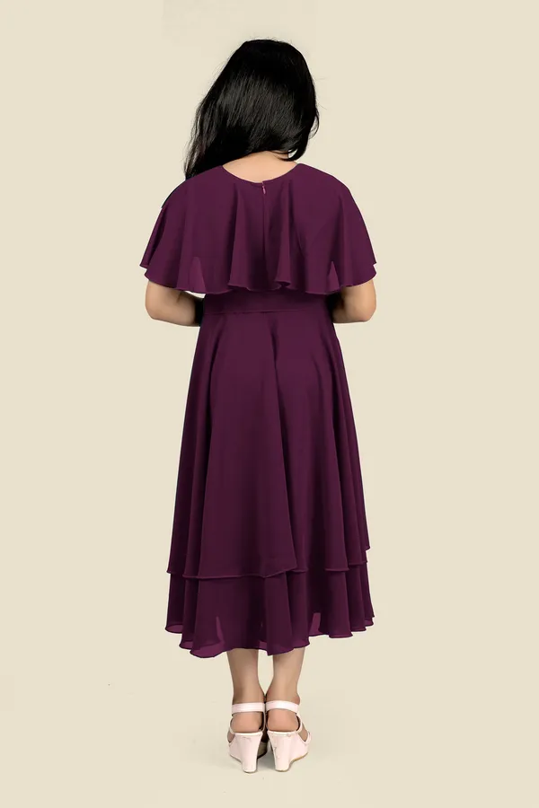 Wine_Georgette_Solid_Fit_And_Flare_Knee_Length_Dress_For_Girls