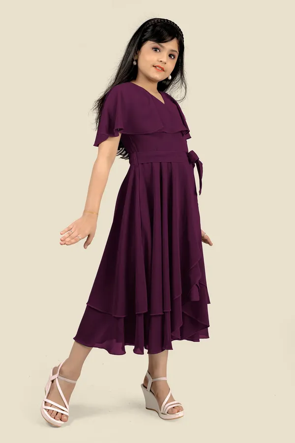 Wine_Georgette_Solid_Fit_And_Flare_Knee_Length_Dress_For_Girls