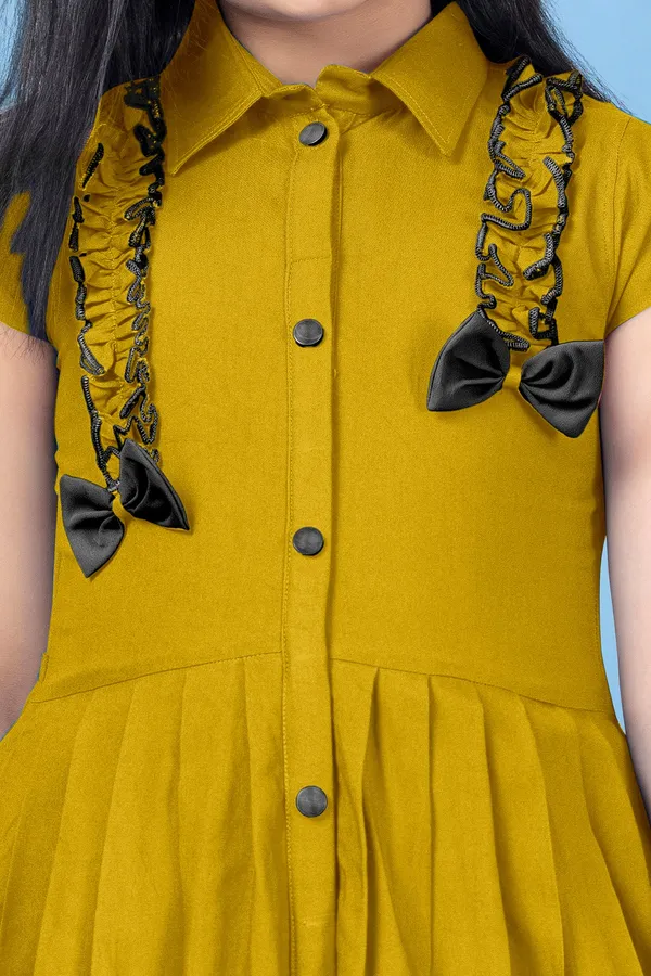 Mustard_Biscuit_Cotton_Slub_Front_Fastening_Fit_&_Flare_Knee_Length_Dress_For_Girls