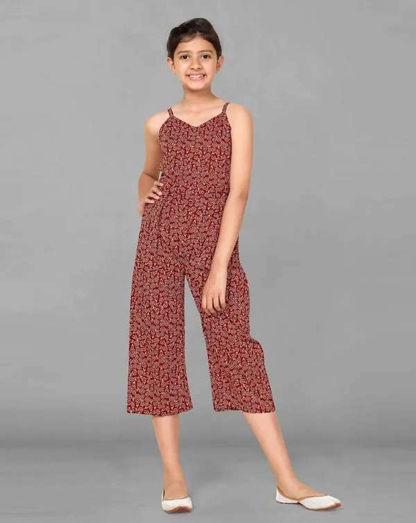 Maroon_Calf_Length_Floral_Printed_Jumpsuit_For_Girls