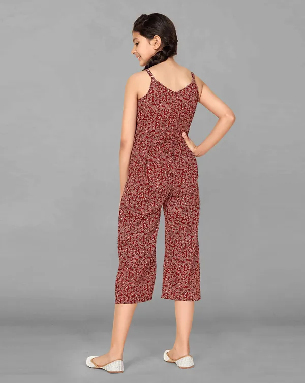 Maroon_Calf_Length_Floral_Printed_Jumpsuit_For_Girls