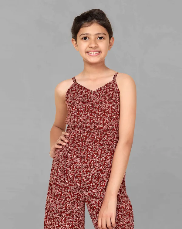 Maroon_Calf_Length_Floral_Printed_Jumpsuit_For_Girls
