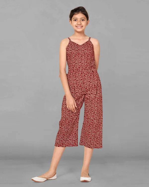 Maroon_Calf_Length_Floral_Printed_Jumpsuit_For_Girls