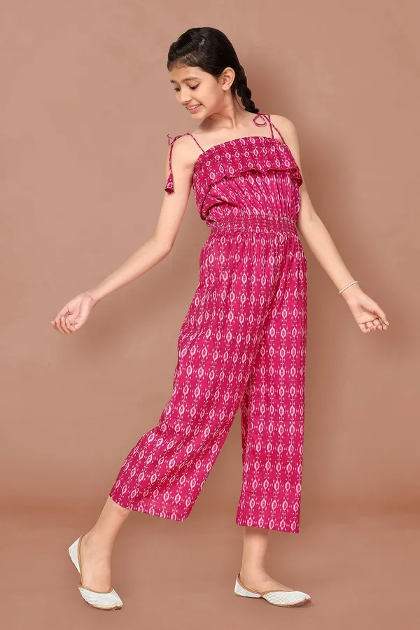 Pink_Ikat_Printed_Jumpsuit_For_Girls