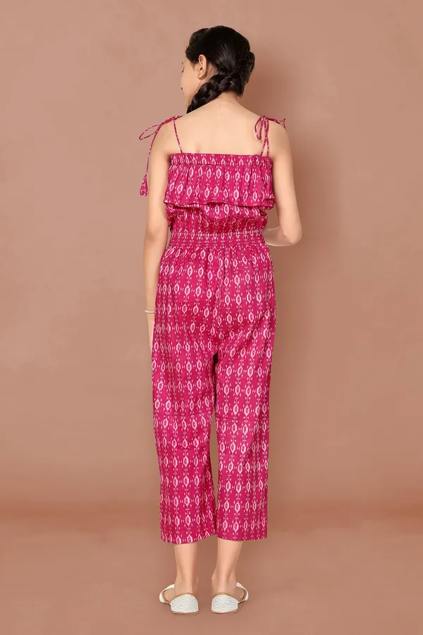 Pink_Ikat_Printed_Jumpsuit_For_Girls