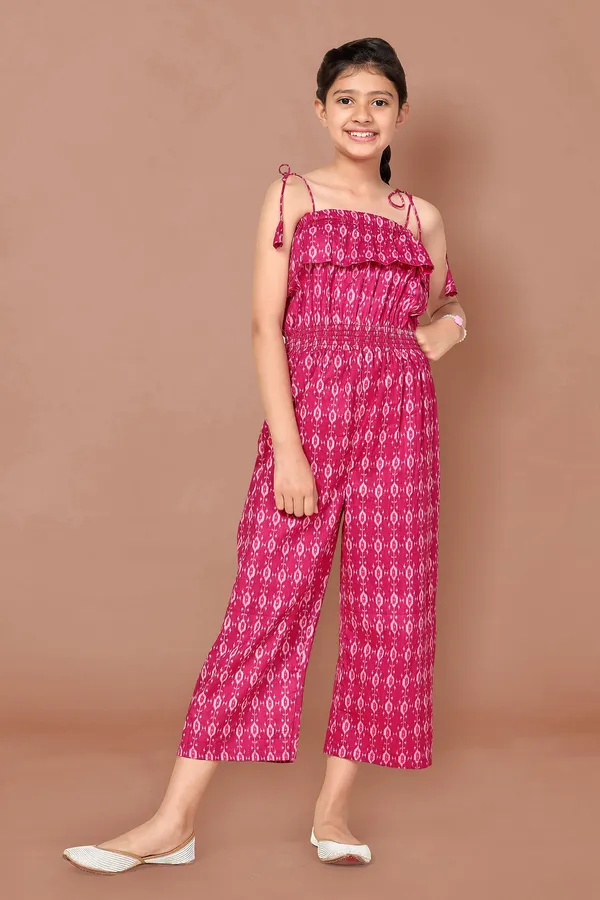 Pink_Ikat_Printed_Jumpsuit_For_Girls