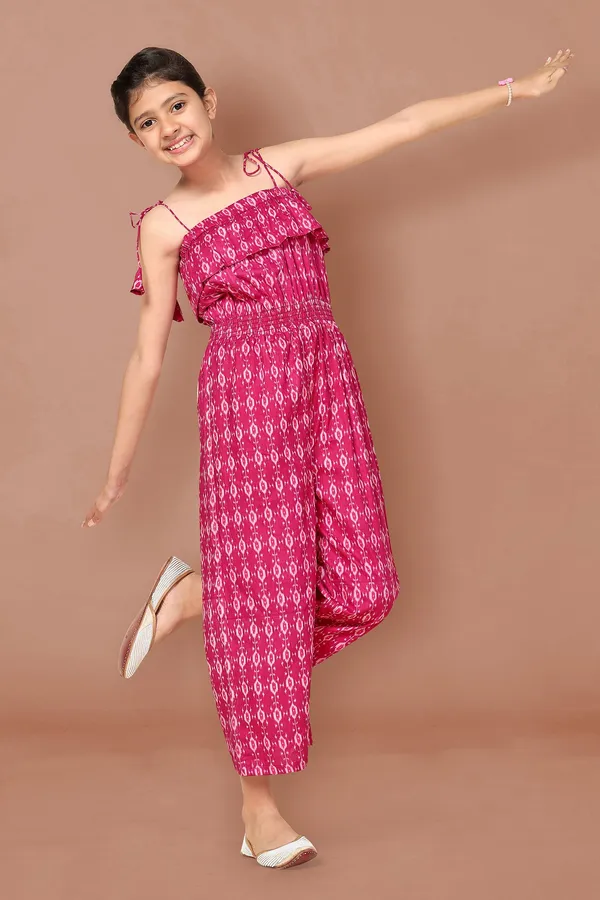 Pink_Ikat_Printed_Jumpsuit_For_Girls