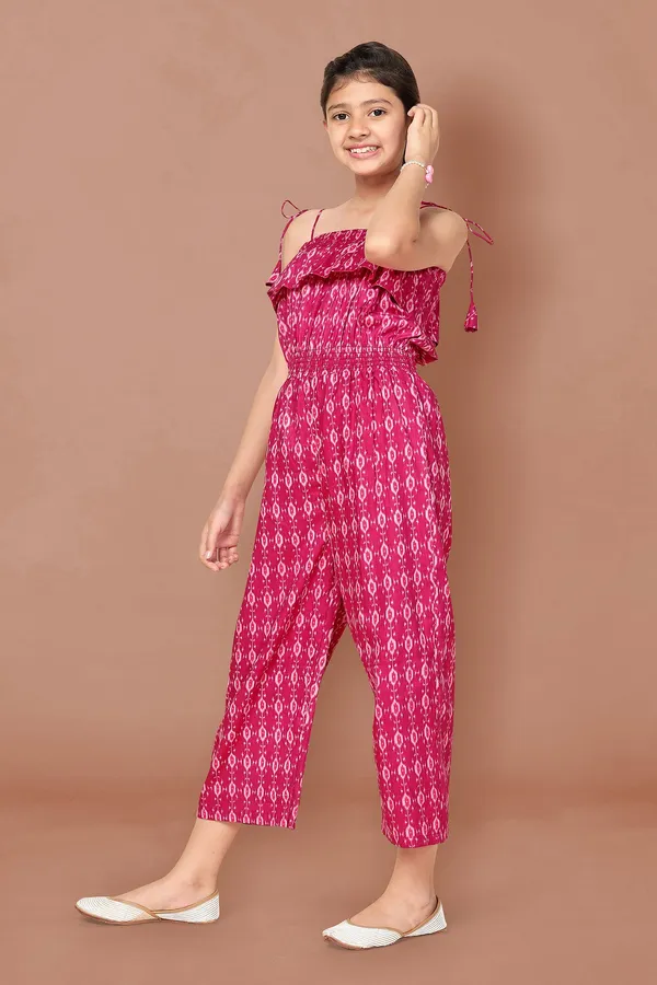 Pink_Ikat_Printed_Jumpsuit_For_Girls